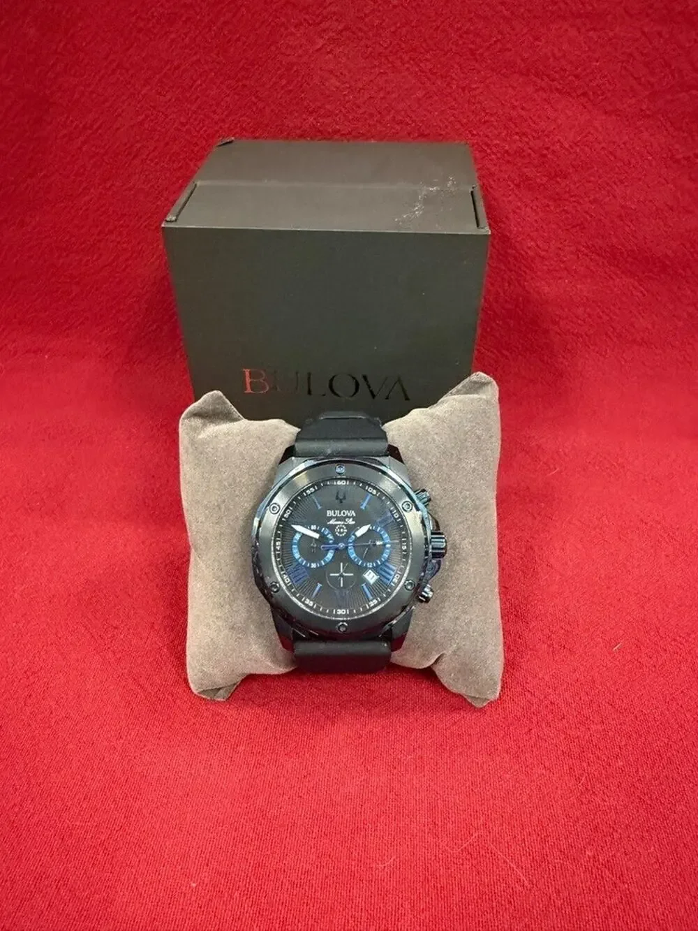 Bulova 98b308 Marine Star 44mm Chronograph Black/Blue Dial Wrist Watch PPS367068